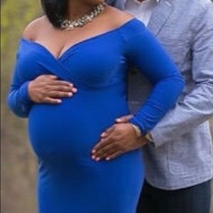Off the shoulder maternity dress